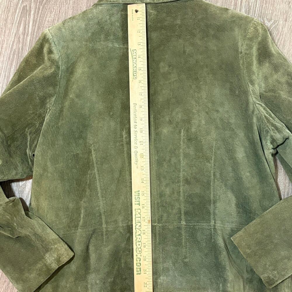 VTG Pursuits Ltd Olive Green Suede Leather Blazer Jacket Women’s XL Y2K​ - Picture 8 of 10